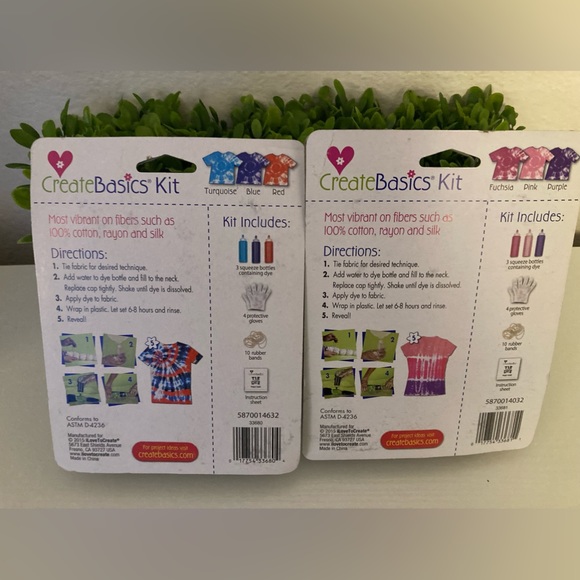 2 Create Basics Tie Dye, 18 Piece Trial Sets 3 Colors in Bottles SEALED PACKAGE - Picture 5 of 6